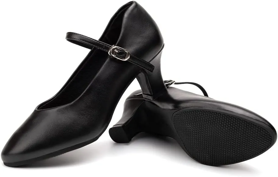 AOQUNFS Ballroom Dance Shoes Women Closed Toe Walts Salsa Latin Dance Shoes,FT-100