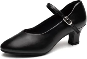 AOQUNFS Ballroom Dance Shoes Women Closed Toe Walts Salsa Latin Dance Shoes,FT-100