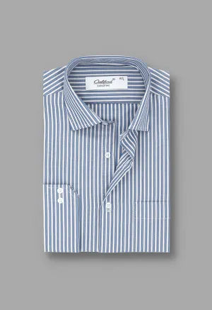 Aqua striped shirt / Exec072401-11