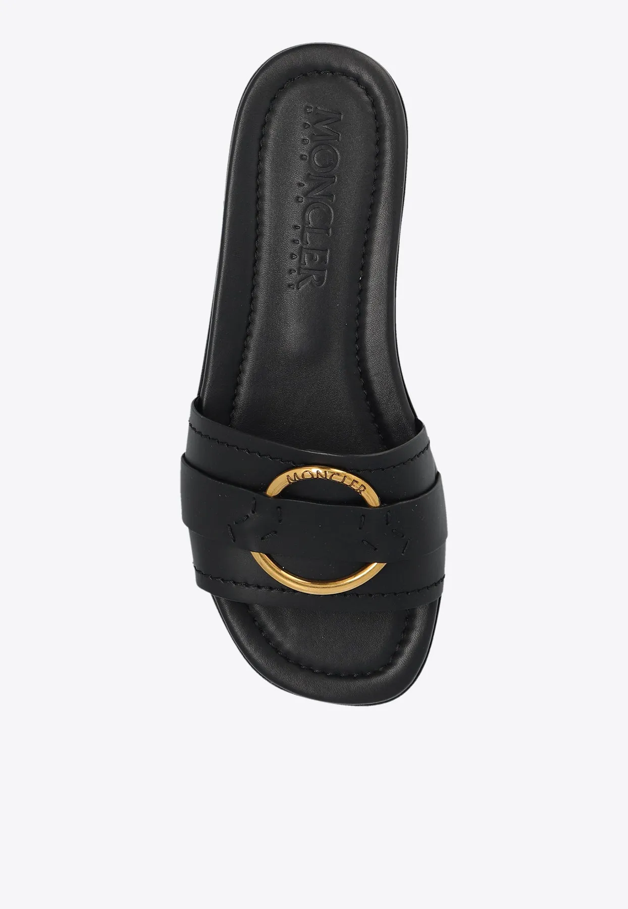 Bell Smooth Leather Flat Sandals