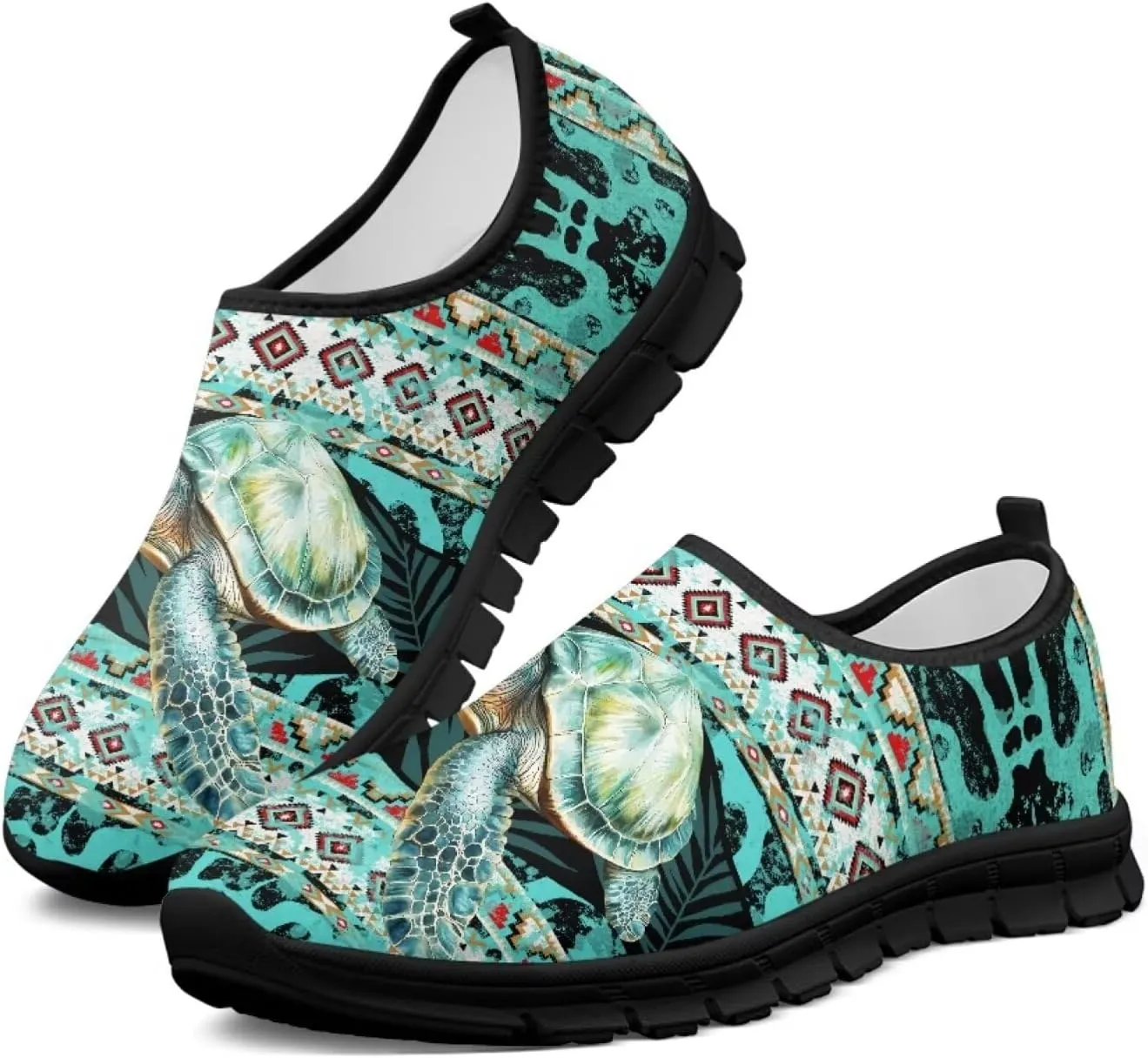 Binienty Aztec Slip on Shoes for Men Women Casual Hands Free Shoes No Laces Casual Loafers Travel Walking Footwear