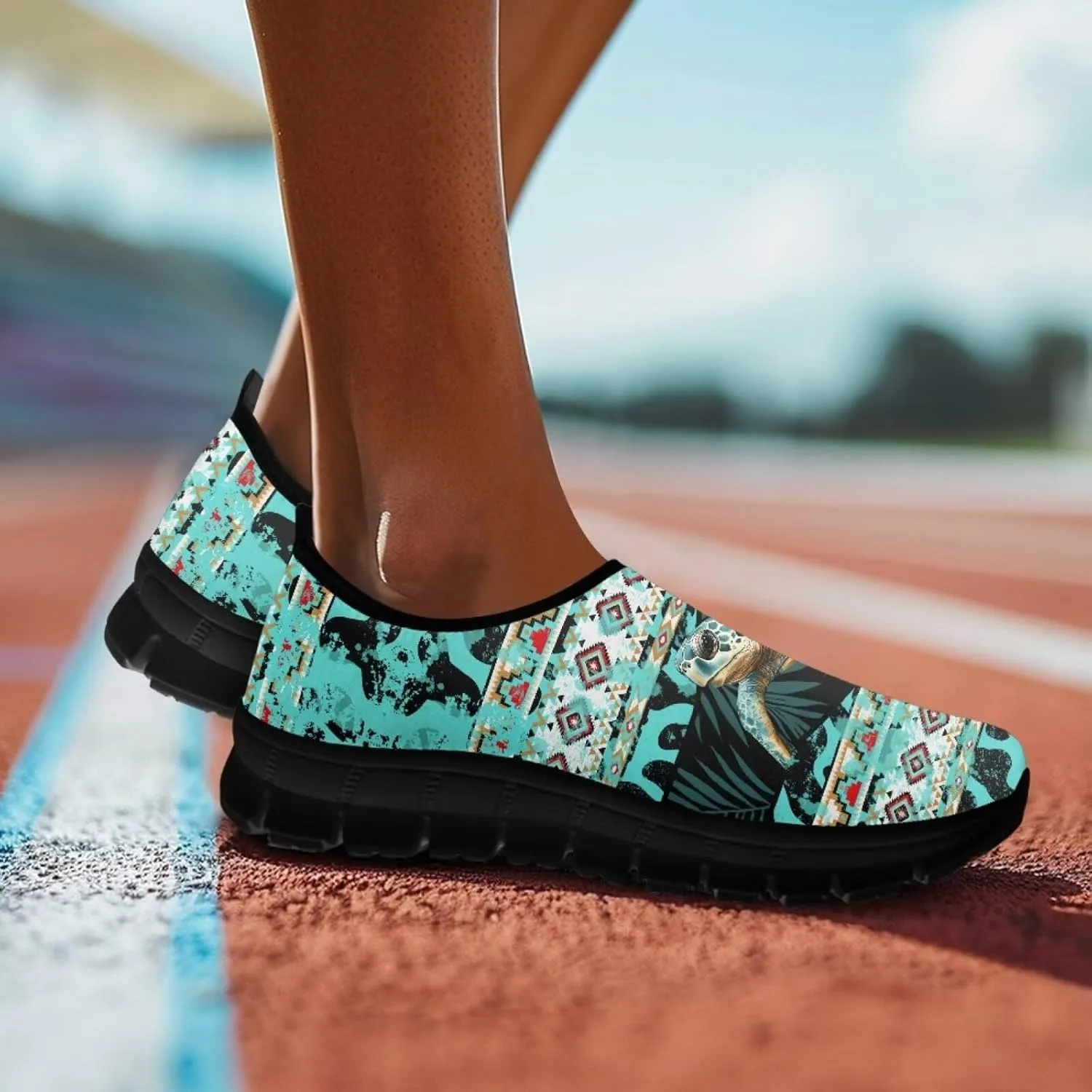 Binienty Aztec Slip on Shoes for Men Women Casual Hands Free Shoes No Laces Casual Loafers Travel Walking Footwear