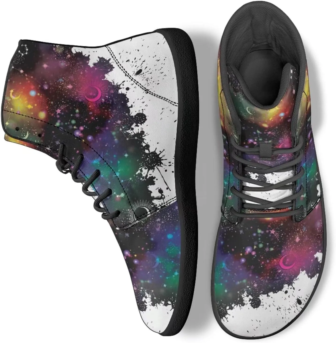 Binienty Unisex Men Women Barefoot Shoes Lace up High Top Minimalist Flat Sneakers Cross-Trainer Footwear