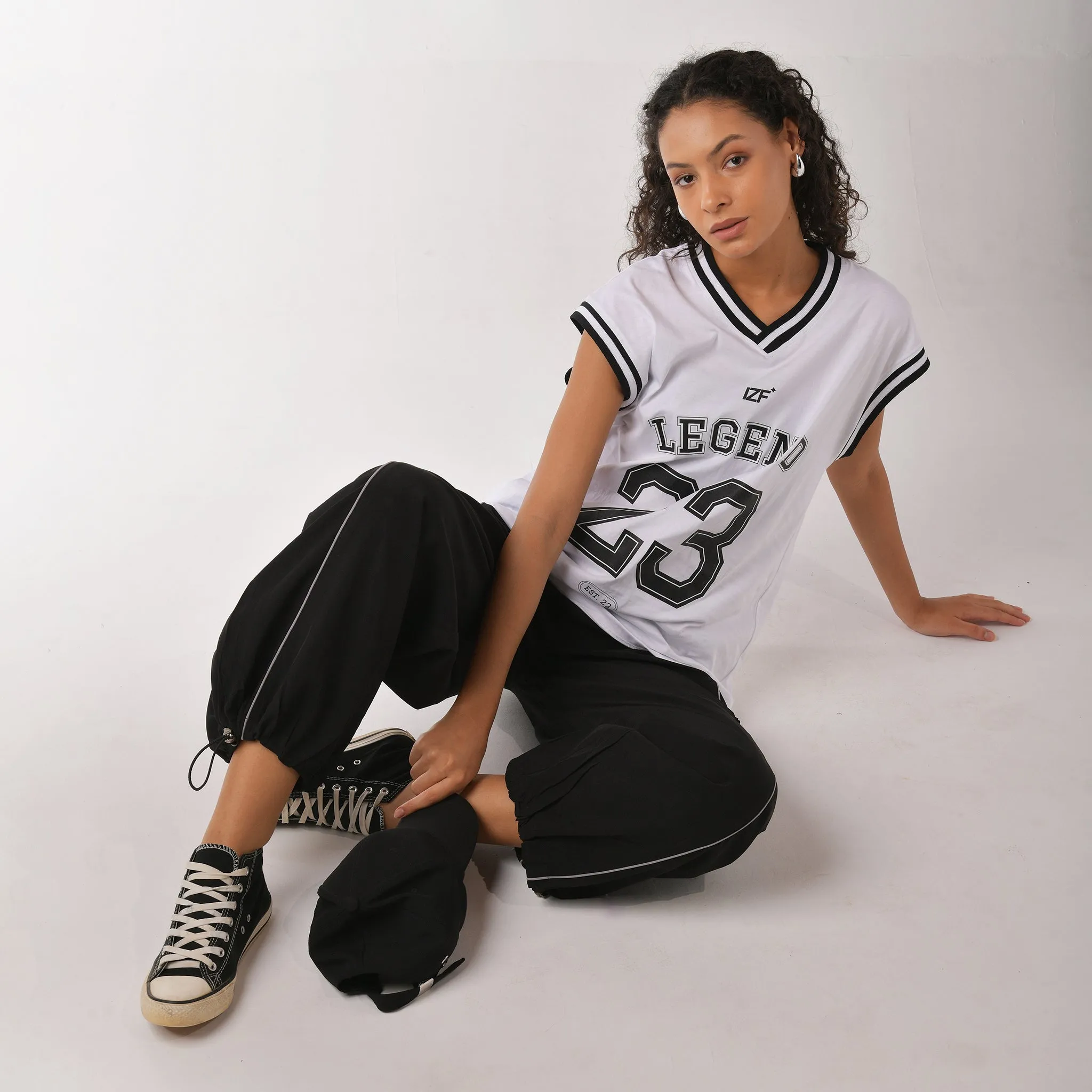 Black Piping Air Parachute Pants