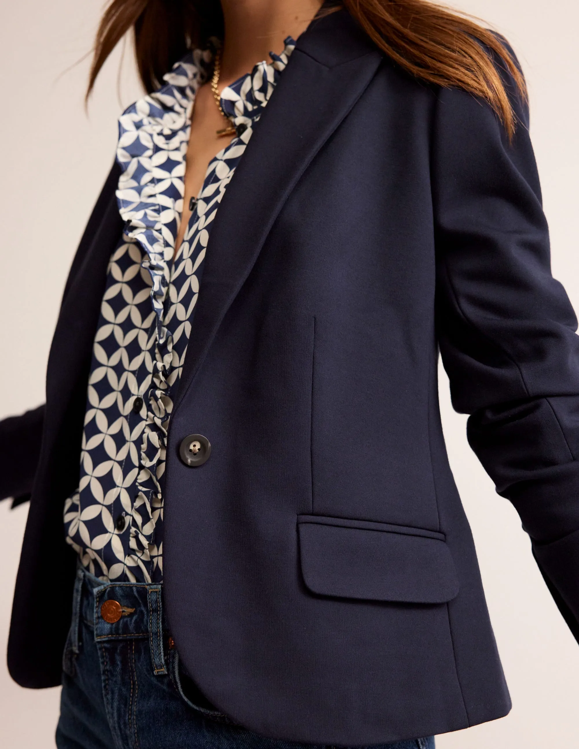 Canonbury Ponte Blazer-Navy