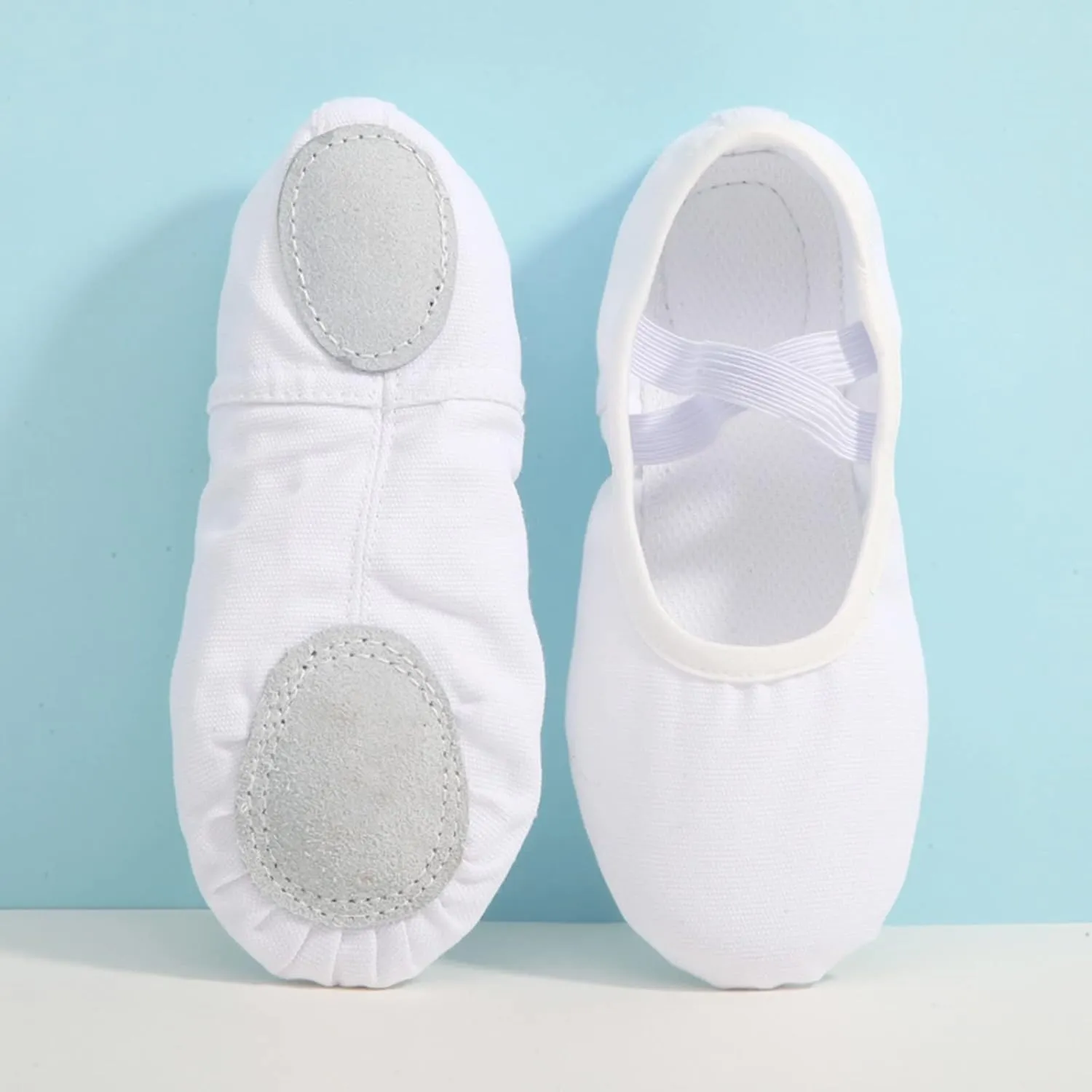 Child Ballet Shoes Toddler Dance Shoes Girls Ballet Slippers Upper Full Suede Pre-Sewn Elastic Ballet Shoes for Girls