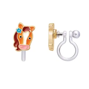CLIP ON Cutie Earrings - Pretty Pony