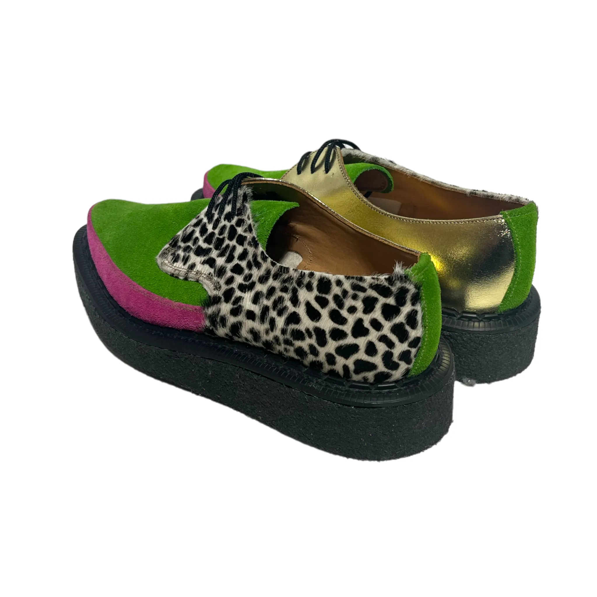 COMME des GARCONS HOMME PLUS/GEORGE COX/Loafers/UK 7/Animal Pattern/Suede/GRN/CREEPERS