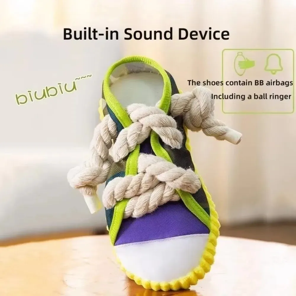 Cotton Rope Runner toy with squeaker
