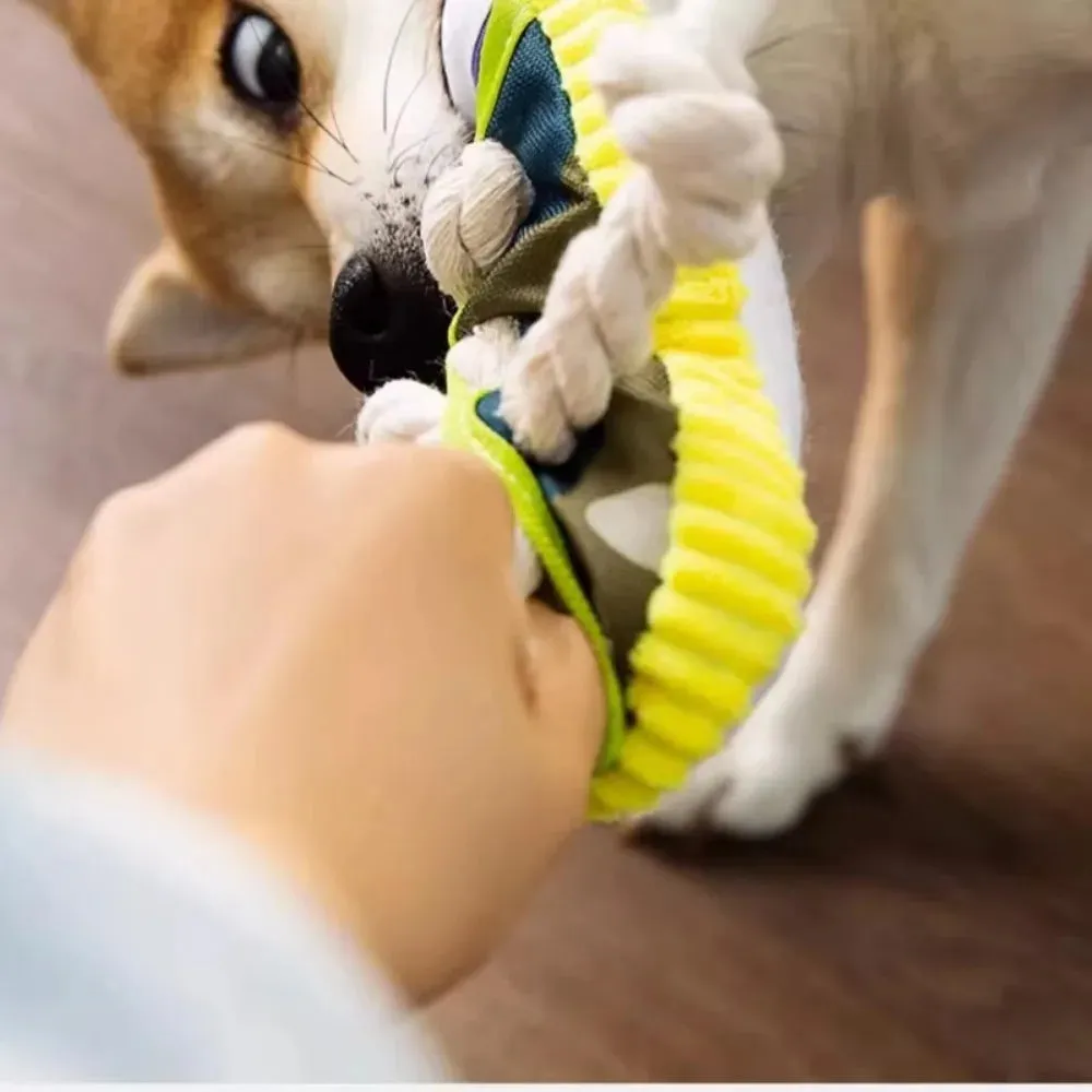 Cotton Rope Runner toy with squeaker