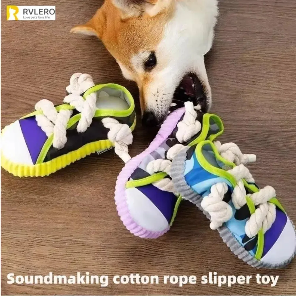 Cotton Rope Runner toy with squeaker