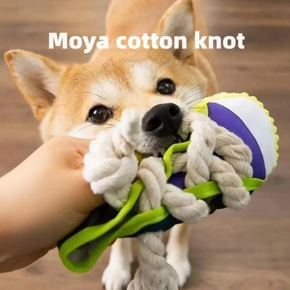 Cotton Rope Runner toy with squeaker
