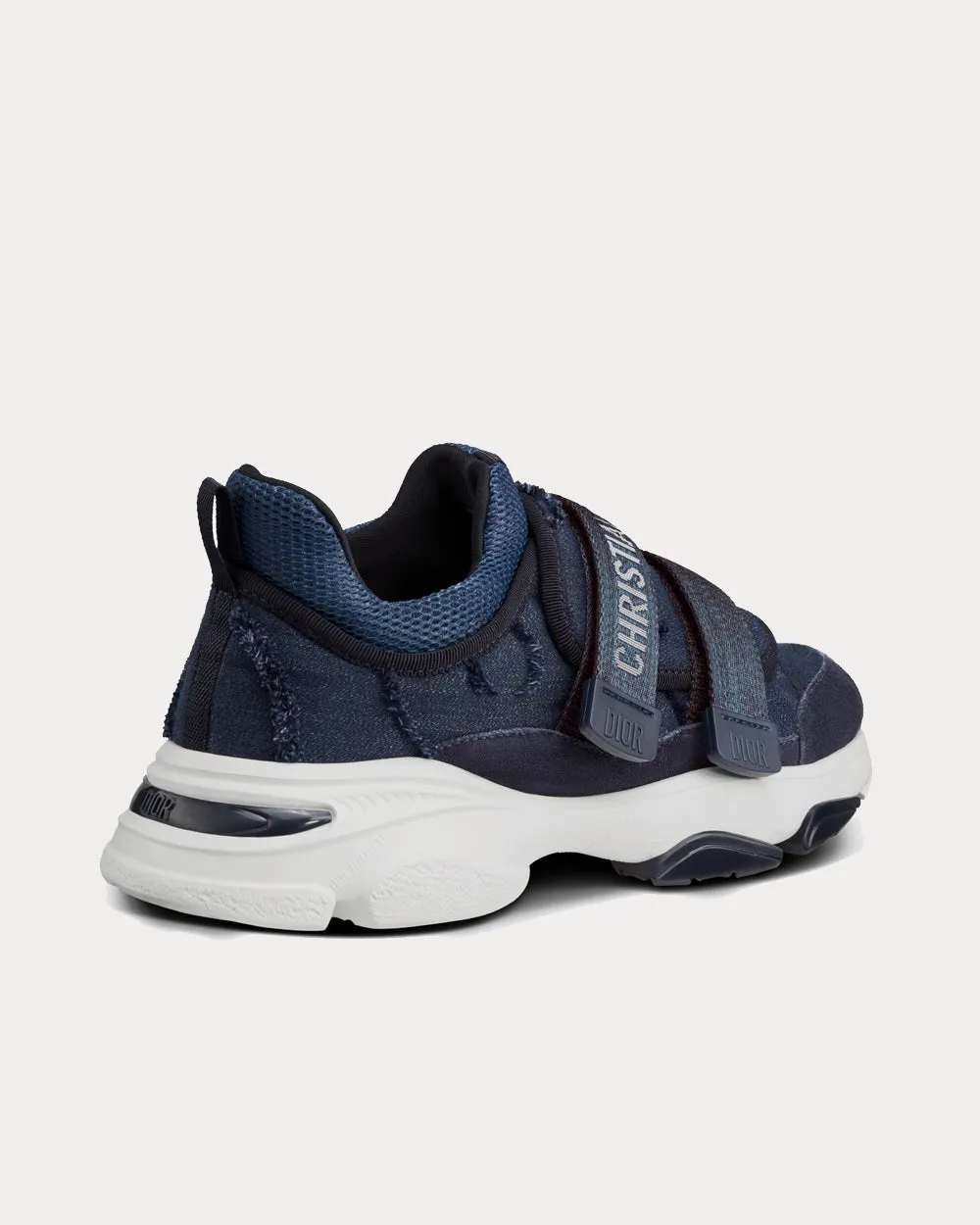 D-Wander Denim Blue Camouflage Technical Fabric Low Top Sneakers