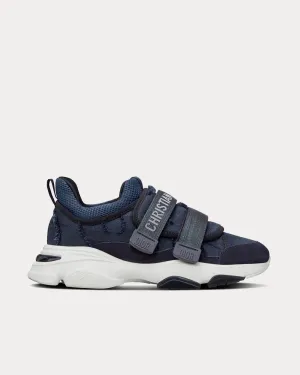 D-Wander Denim Blue Camouflage Technical Fabric Low Top Sneakers