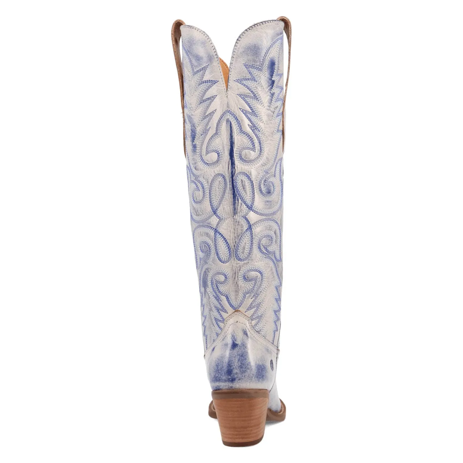 Dingo Womens Faded Love Blue Leather Cowboy Boots