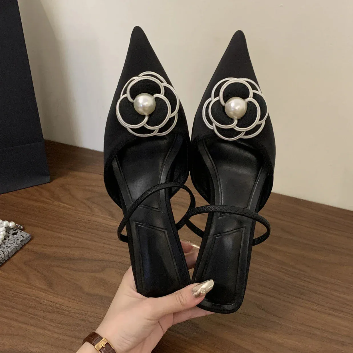 Elise toile Mule Pump