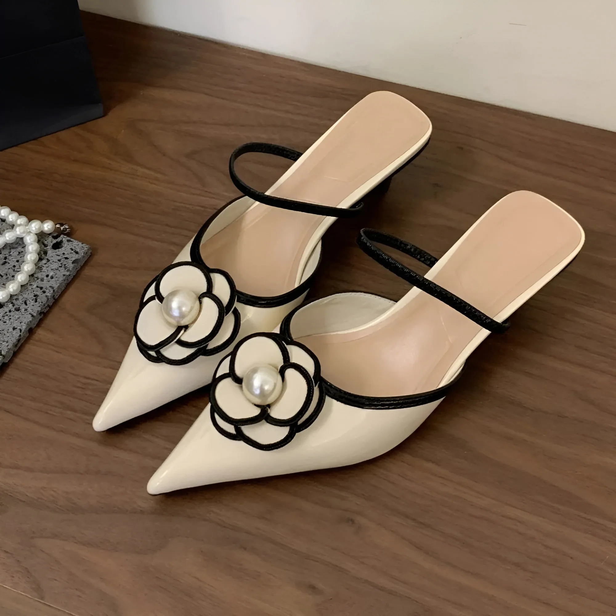 Elise toile Mule Pump