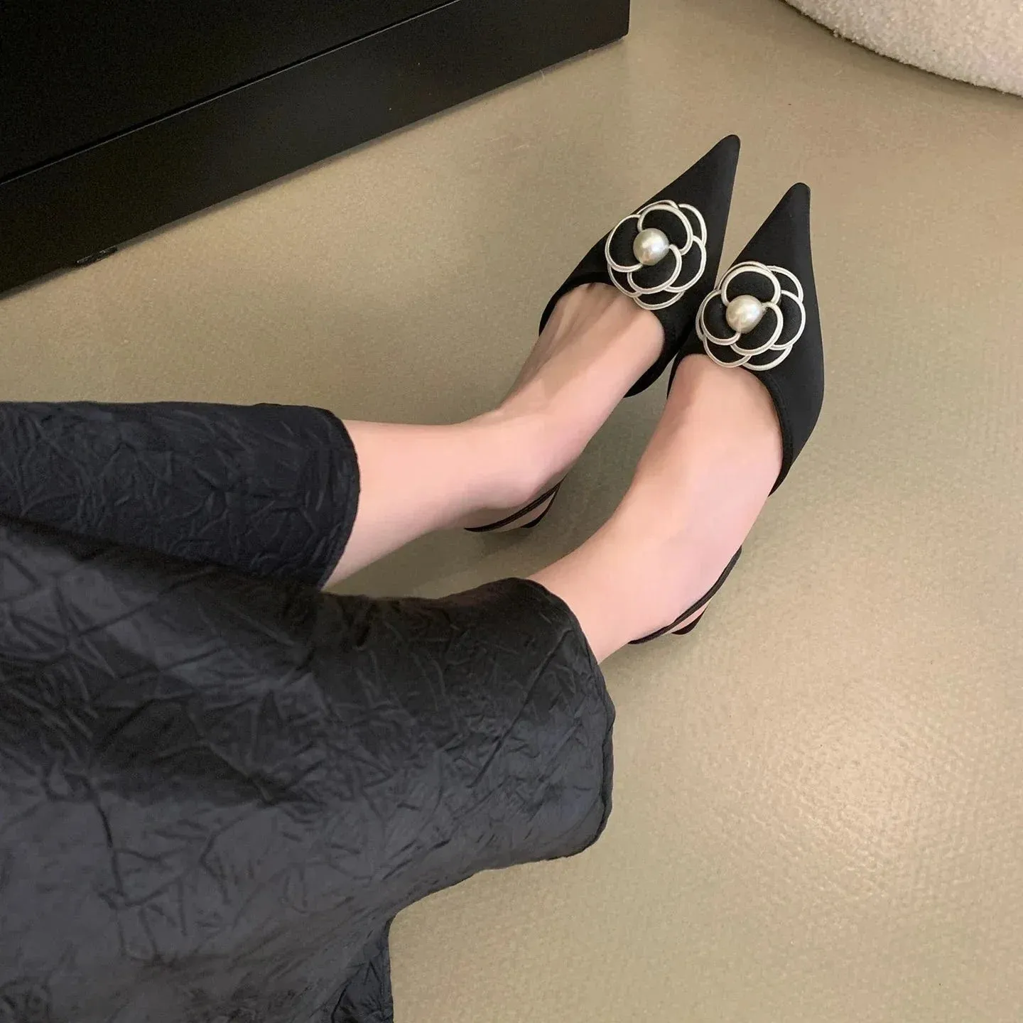 Elise toile Mule Pump