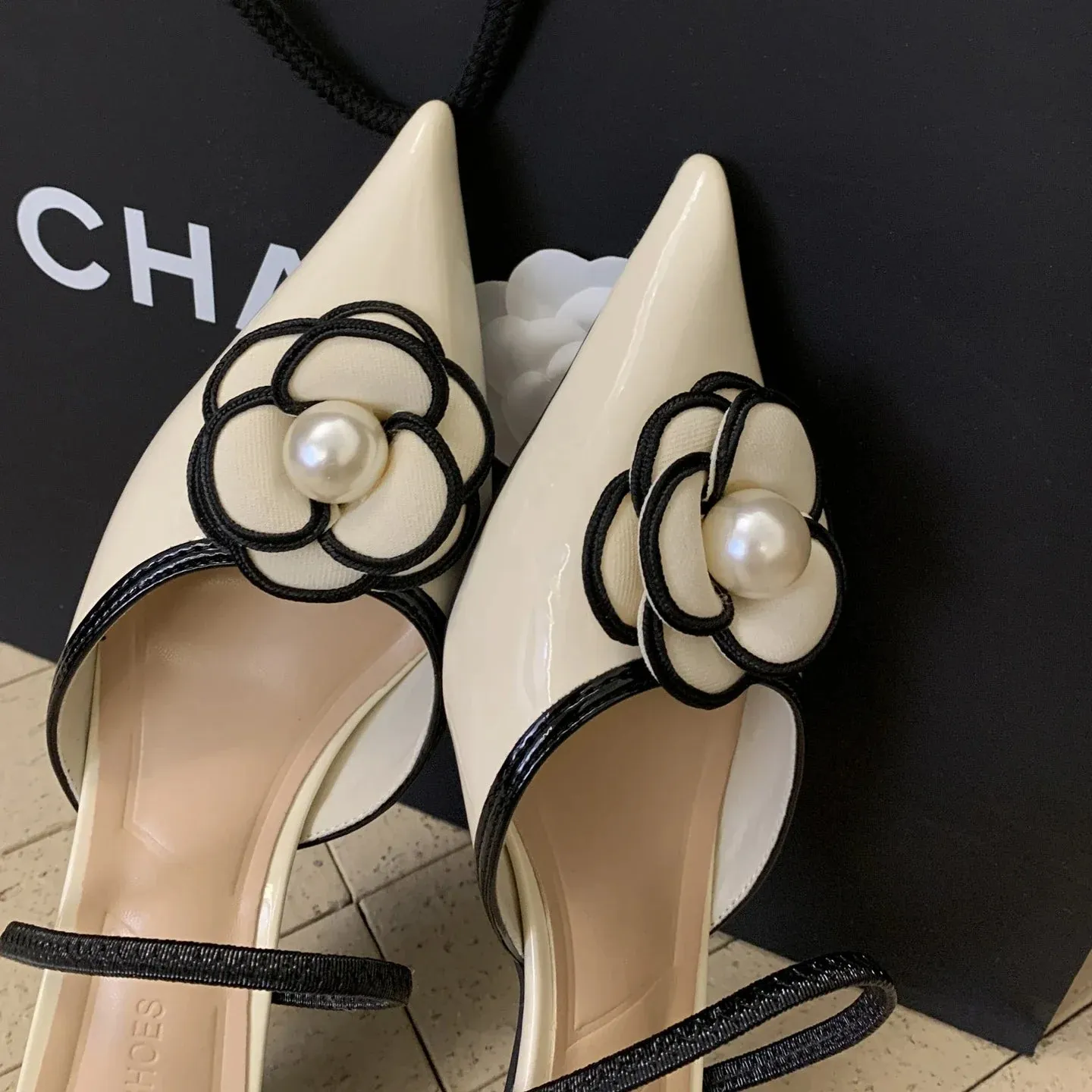 Elise toile Mule Pump