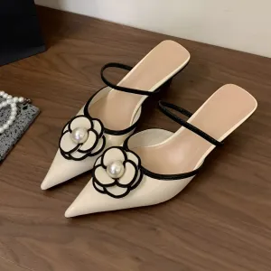 Elise toile Mule Pump