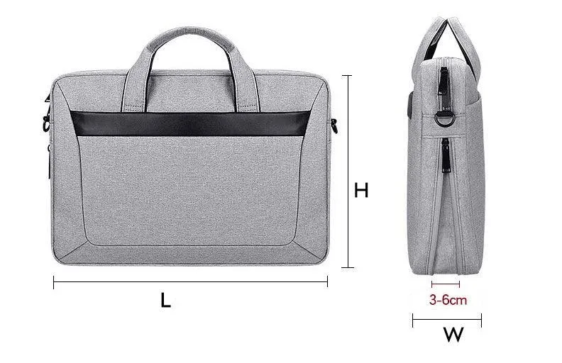Executive 2 in 1 Laptop Shoulder Bag -Ash