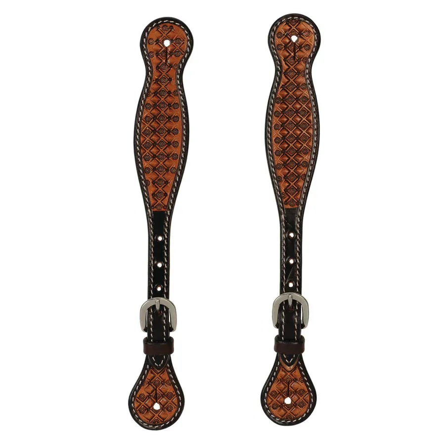 Floret Tooled Spur Straps by Weaver ~ Ladies