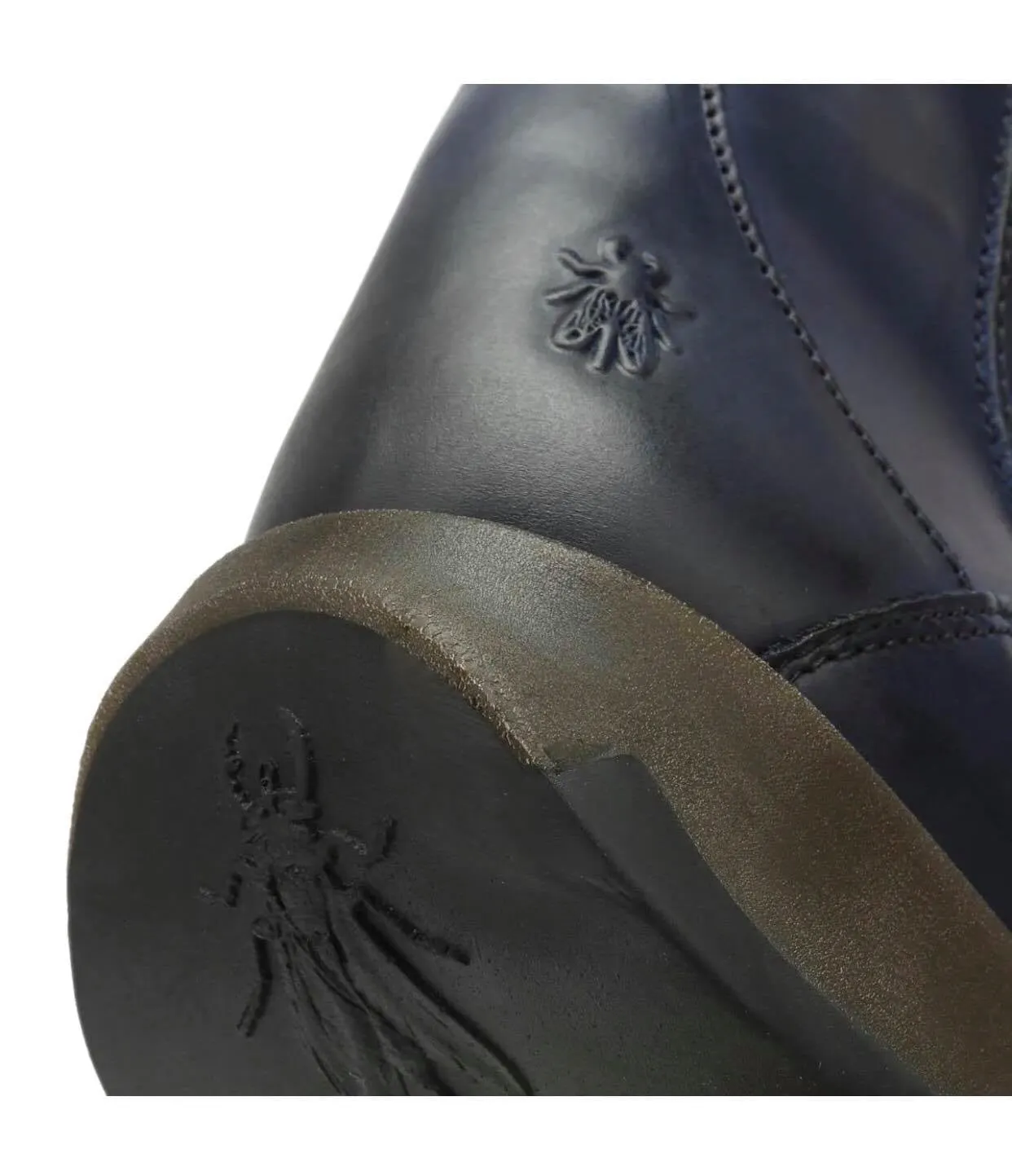 Fly London Mes 2 Blue Zip Mid Calf Boots Made In Portugal