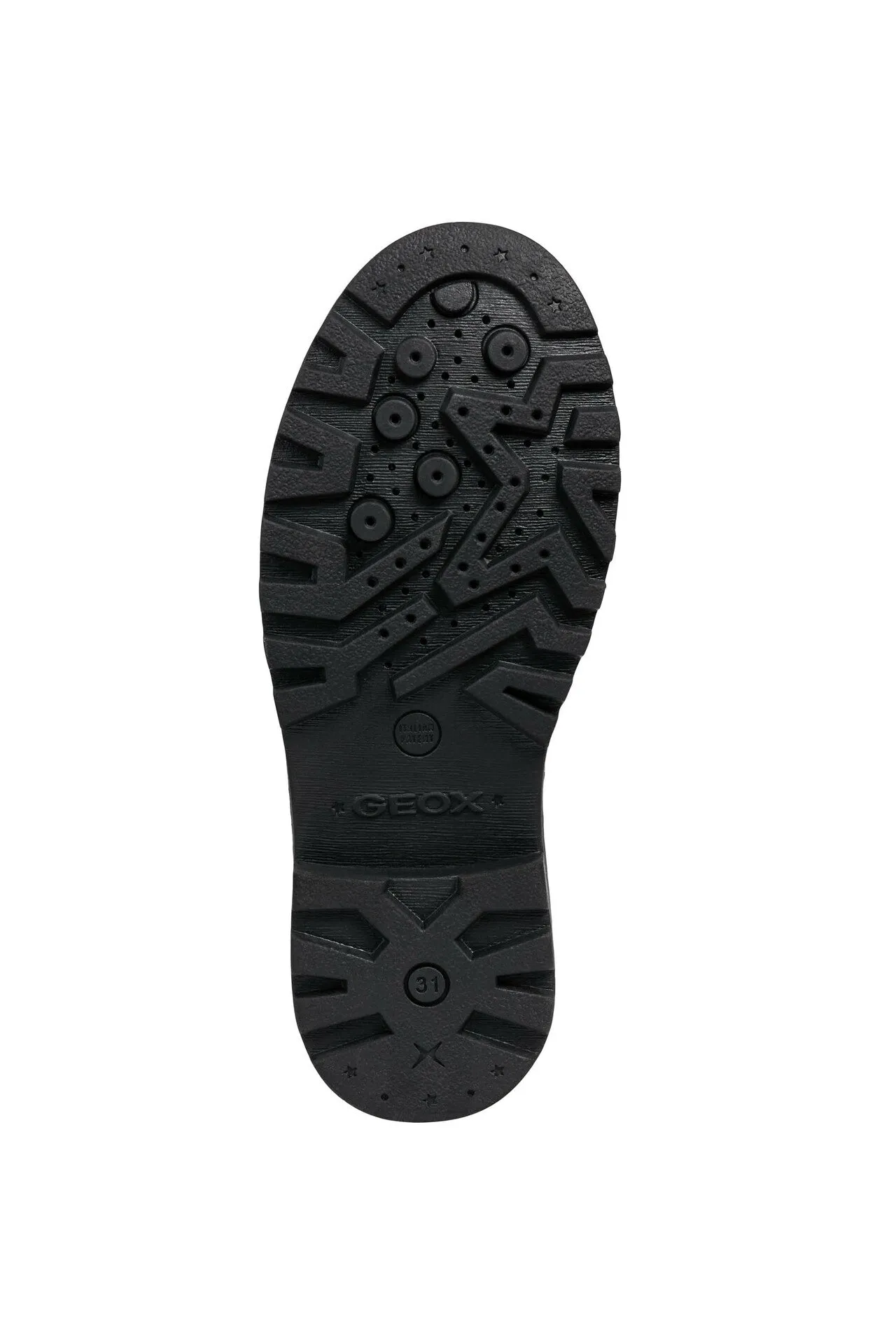 Geox Casey T-Bar Black Patent School Shoes