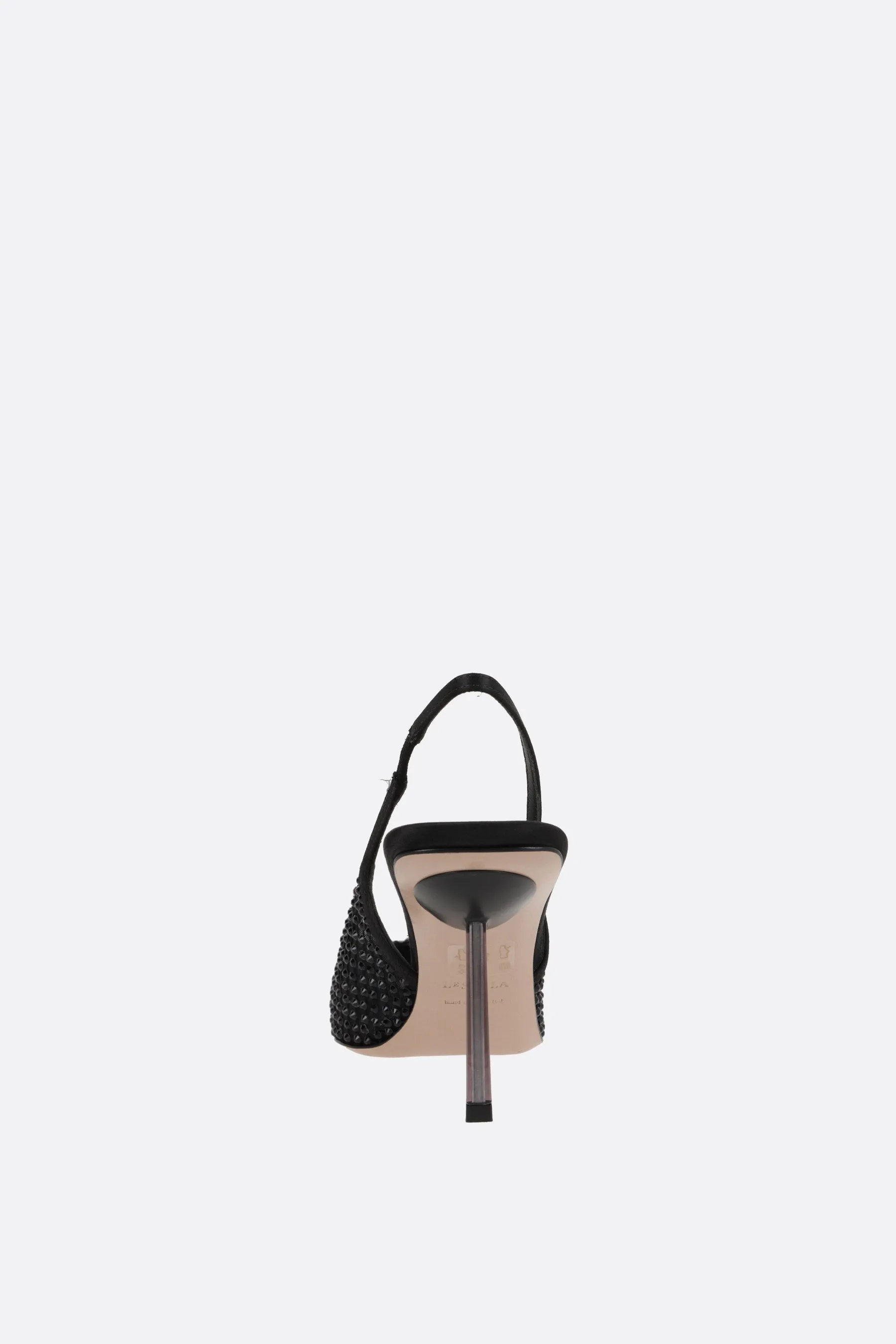 Gilda Crystal-Embellished Mesh Slingbacks
