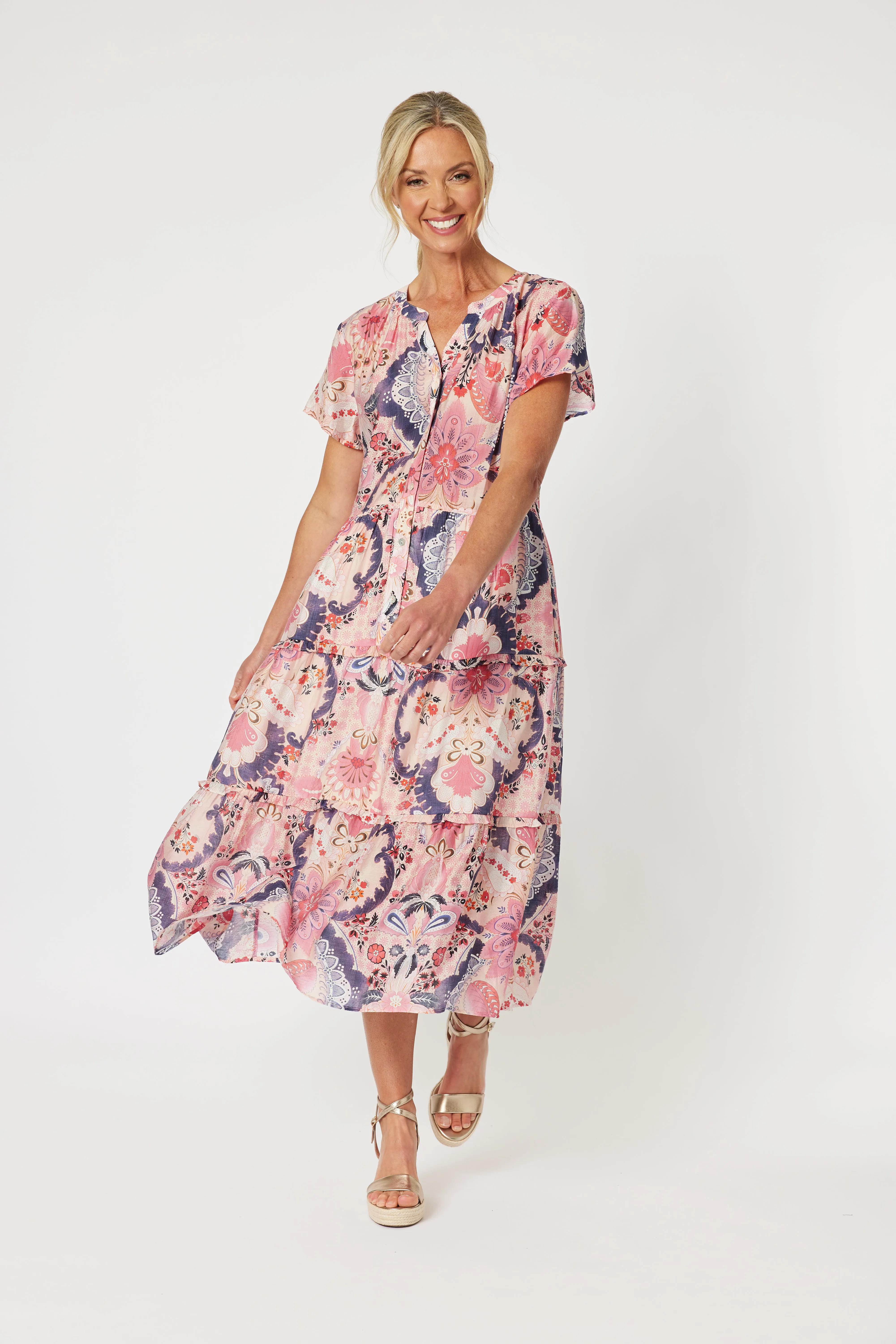 Gordon Smith coral floral dress