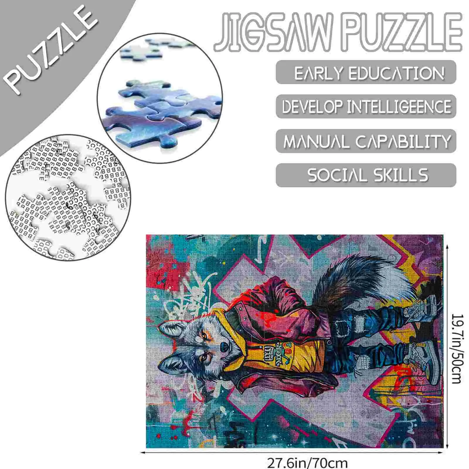 Graffiti Wolf Jigsaw Puzzle
