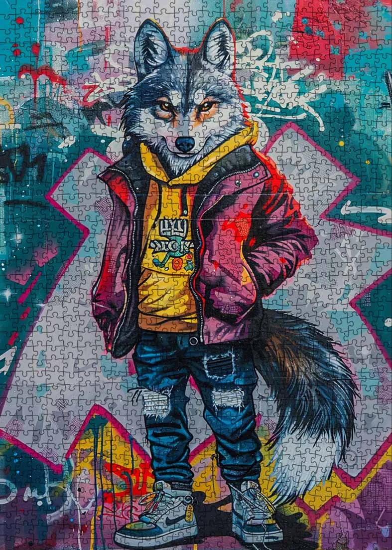 Graffiti Wolf Jigsaw Puzzle