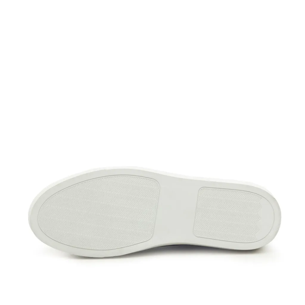 Handmade Sneakers in White Minimalist Leather with Plus Sizes
