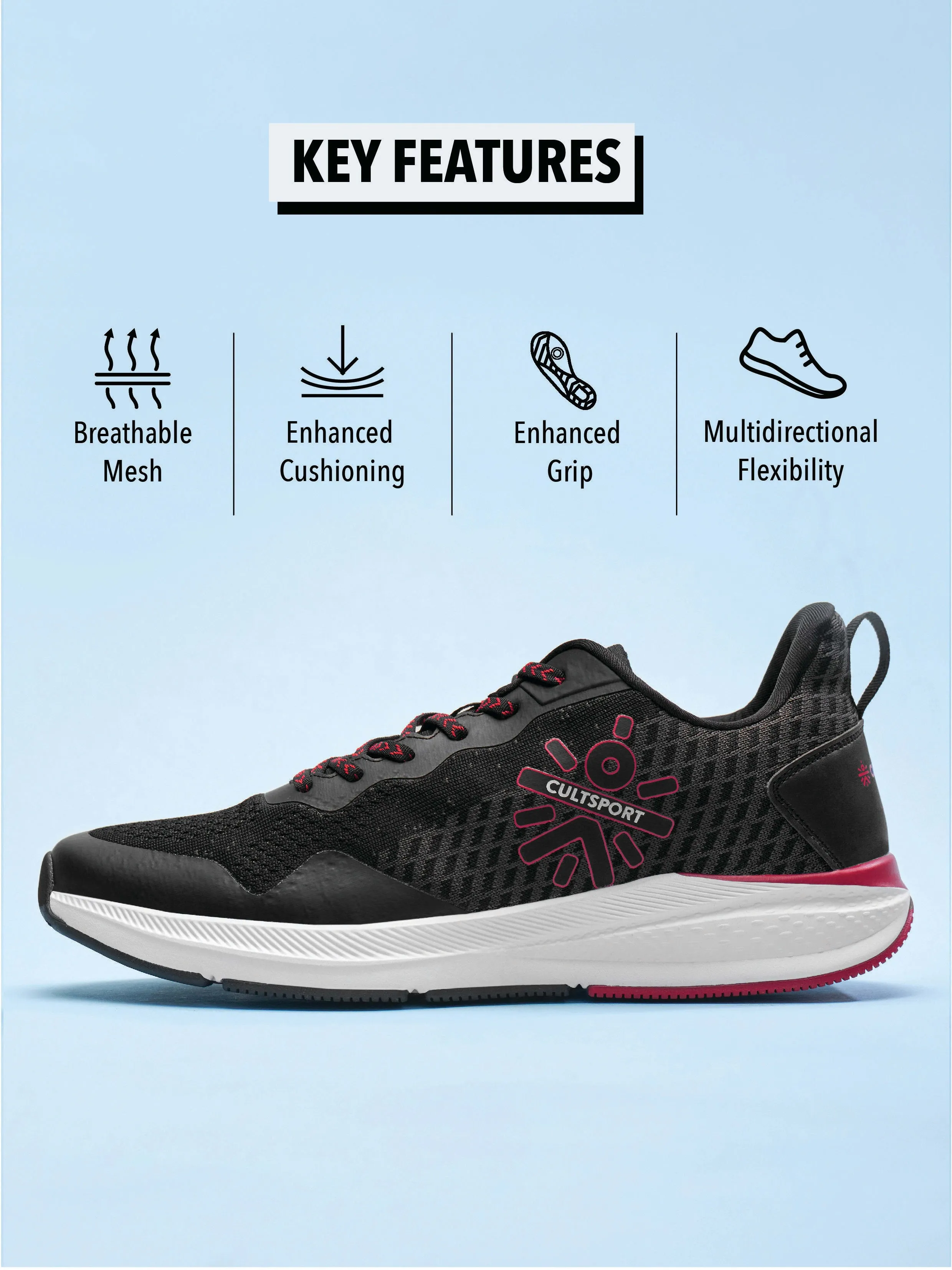 Hustle Men Running Shoes - Black