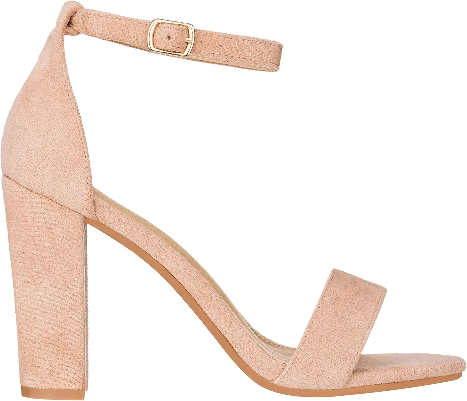 ILLUDE Womens Open Toe Ankle Strap Chunky Block High Heel - Formal, Wedding, Party Classic Heeled Sandals - Ruby