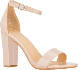 ILLUDE Womens Open Toe Ankle Strap Chunky Block High Heel - Formal, Wedding, Party Classic Heeled Sandals - Ruby