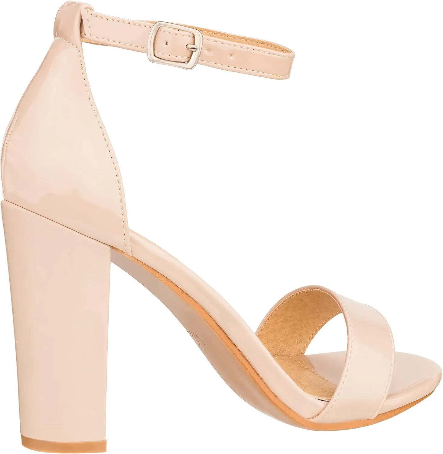 ILLUDE Womens Open Toe Ankle Strap Chunky Block High Heel - Formal, Wedding, Party Classic Heeled Sandals - Ruby