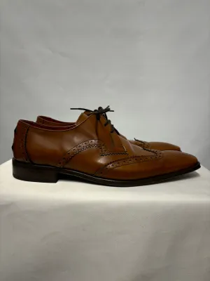 Jeffery West Brown Leather Muse Wingtip Gibson Shoes 8