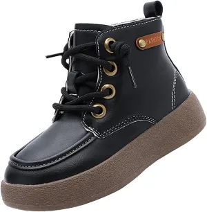 Kids School Ankle Boots for Little Child Classic Water-Proof Comfort Work Boot Unisex Rain Boots Youth Boys Size 5