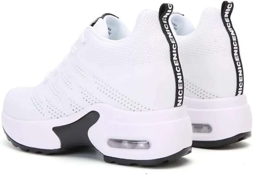 Ladies Jazz Shoes Lace Up Mesh Sneakers - Breathable Cushion Ladies Split Sole Sports Walking Dance Shoes Thick Sole