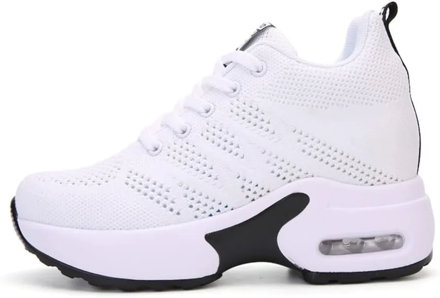 Ladies Jazz Shoes Lace Up Mesh Sneakers - Breathable Cushion Ladies Split Sole Sports Walking Dance Shoes Thick Sole