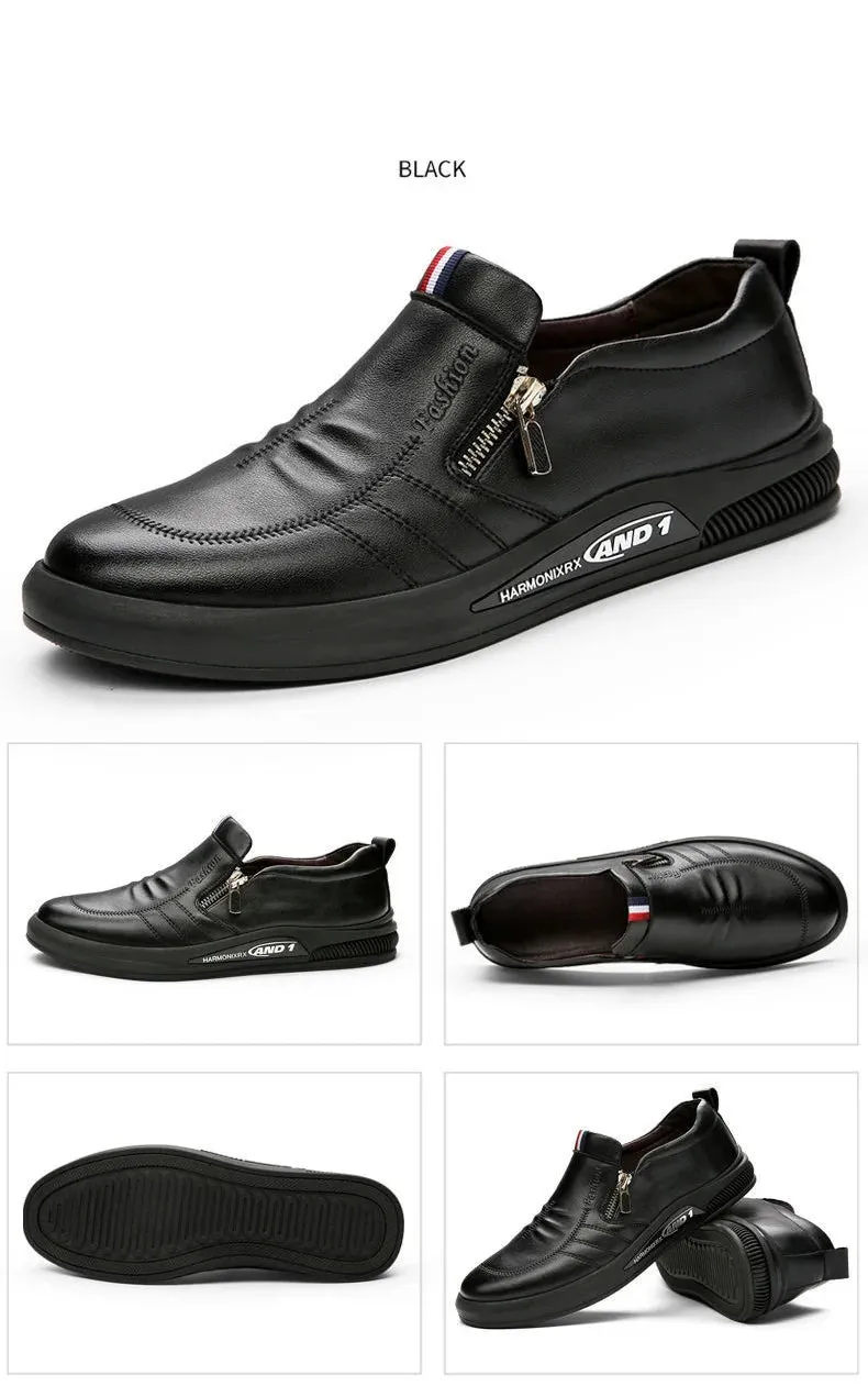 Leather shoes for men in spring new Korean casual leather shoes small white shoes fashionable and trendy breathable driving shoe
