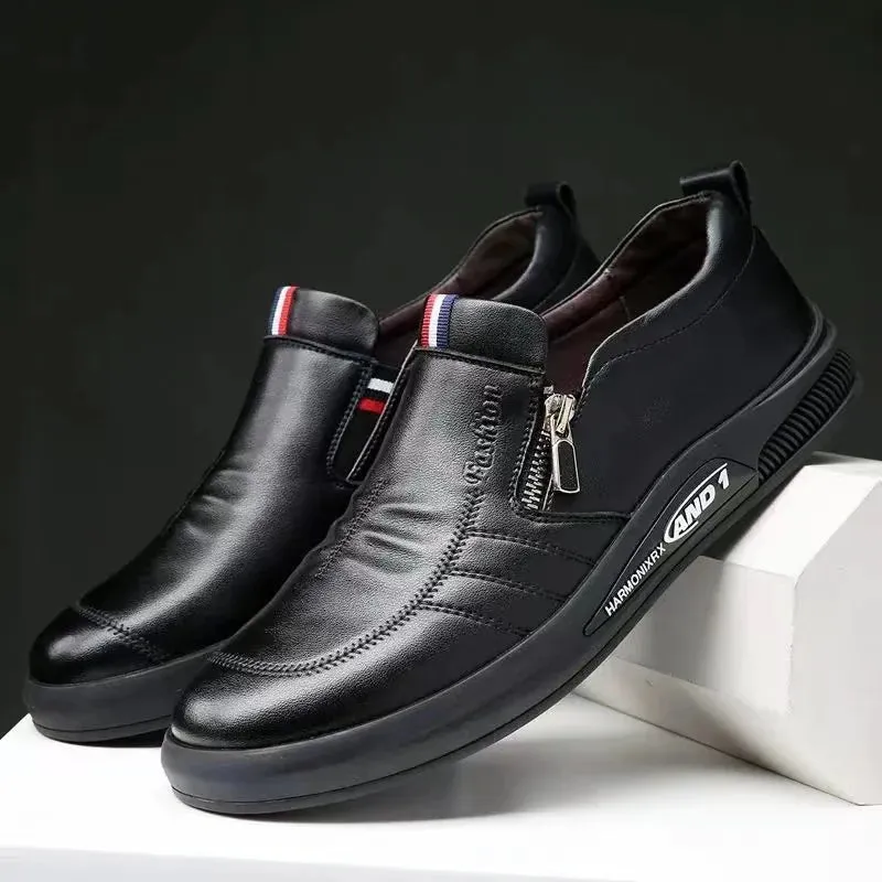 Leather shoes for men in spring new Korean casual leather shoes small white shoes fashionable and trendy breathable driving shoe