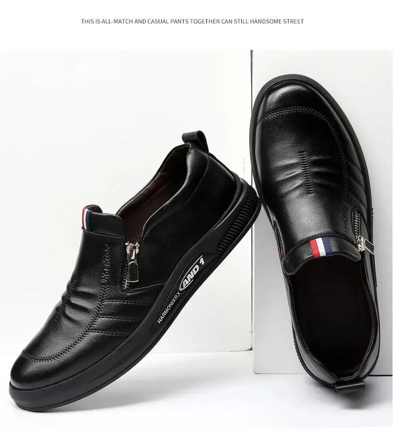 Leather shoes for men in spring new Korean casual leather shoes small white shoes fashionable and trendy breathable driving shoe