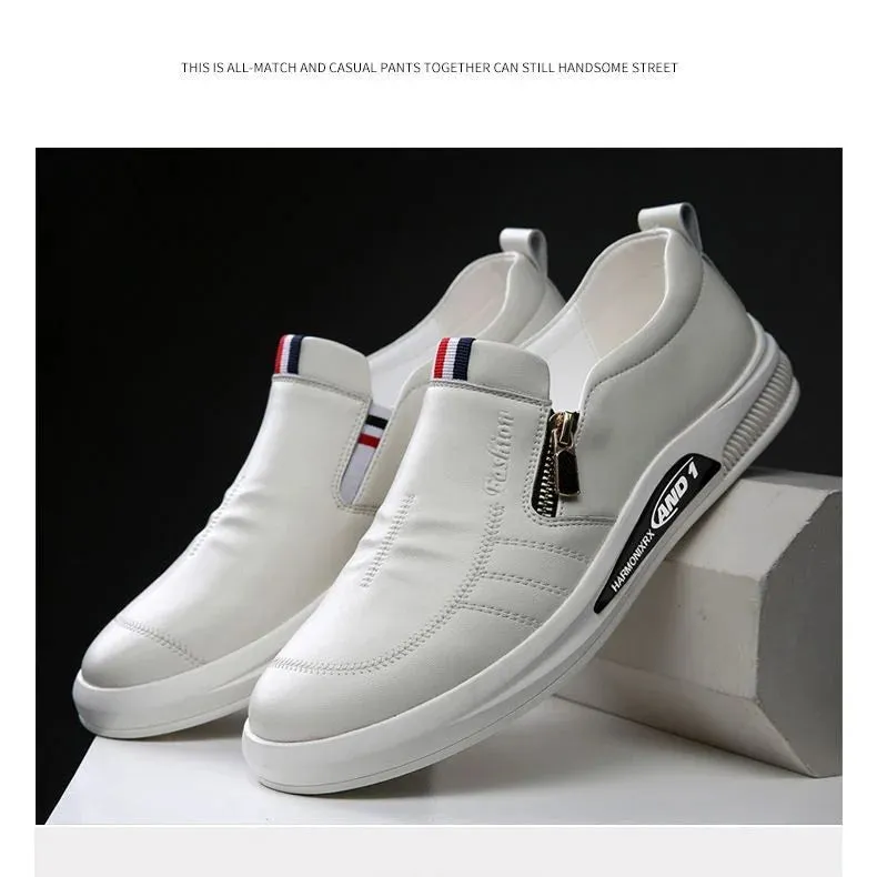 Leather shoes for men in spring new Korean casual leather shoes small white shoes fashionable and trendy breathable driving shoe