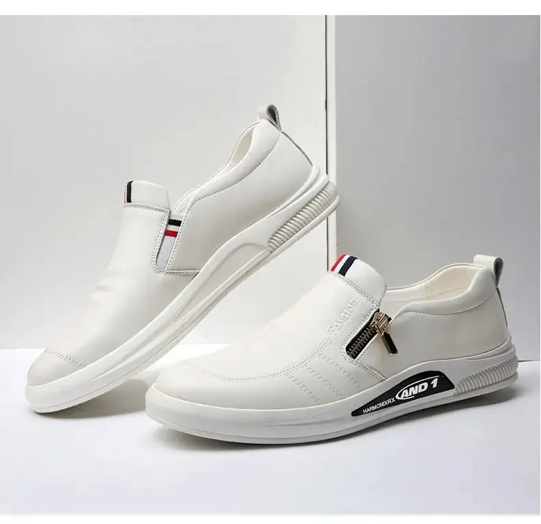 Leather shoes for men in spring new Korean casual leather shoes small white shoes fashionable and trendy breathable driving shoe