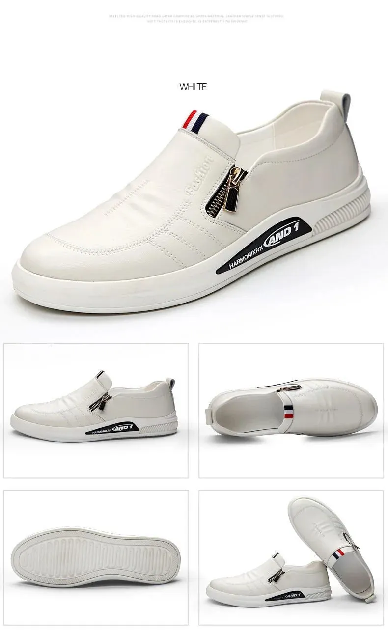 Leather shoes for men in spring new Korean casual leather shoes small white shoes fashionable and trendy breathable driving shoe