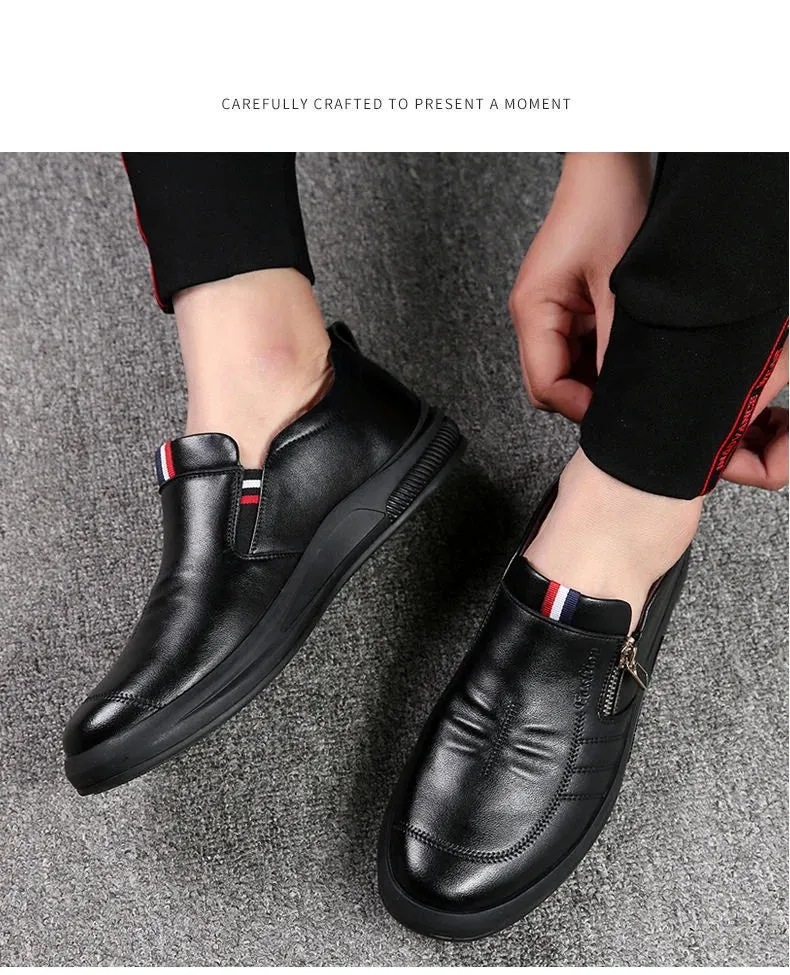 Leather shoes for men in spring new Korean casual leather shoes small white shoes fashionable and trendy breathable driving shoe