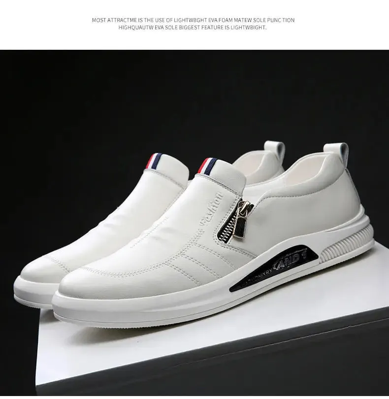 Leather shoes for men in spring new Korean casual leather shoes small white shoes fashionable and trendy breathable driving shoe