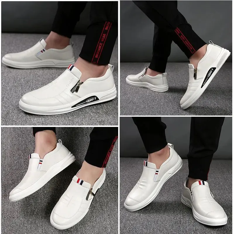 Leather shoes for men in spring new Korean casual leather shoes small white shoes fashionable and trendy breathable driving shoe